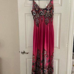 Pink Paisley Maxi Dress
